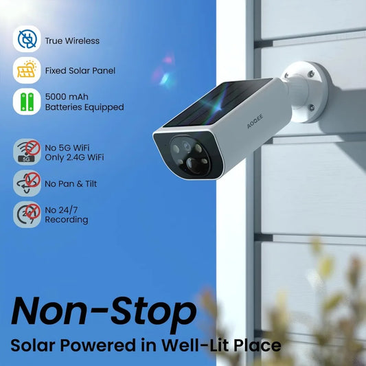 2K Wireless Outdoor Security Camera – AI Motion & Solar Powered