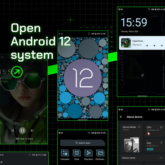 R4 HiFi Music Player – Android 12 MP3 DAC with Bluetooth & WiFi