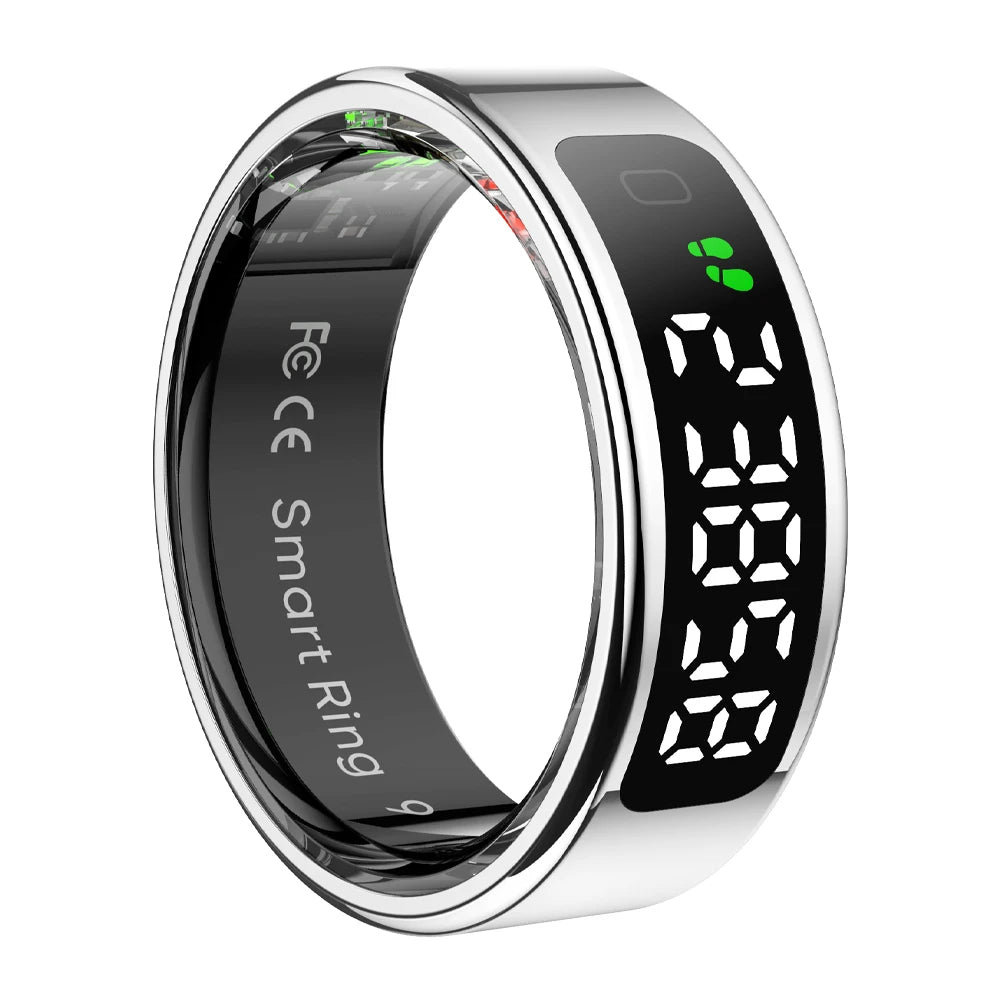 R12 Smart Ring – Touch Display & Wireless Charging Health Tracker