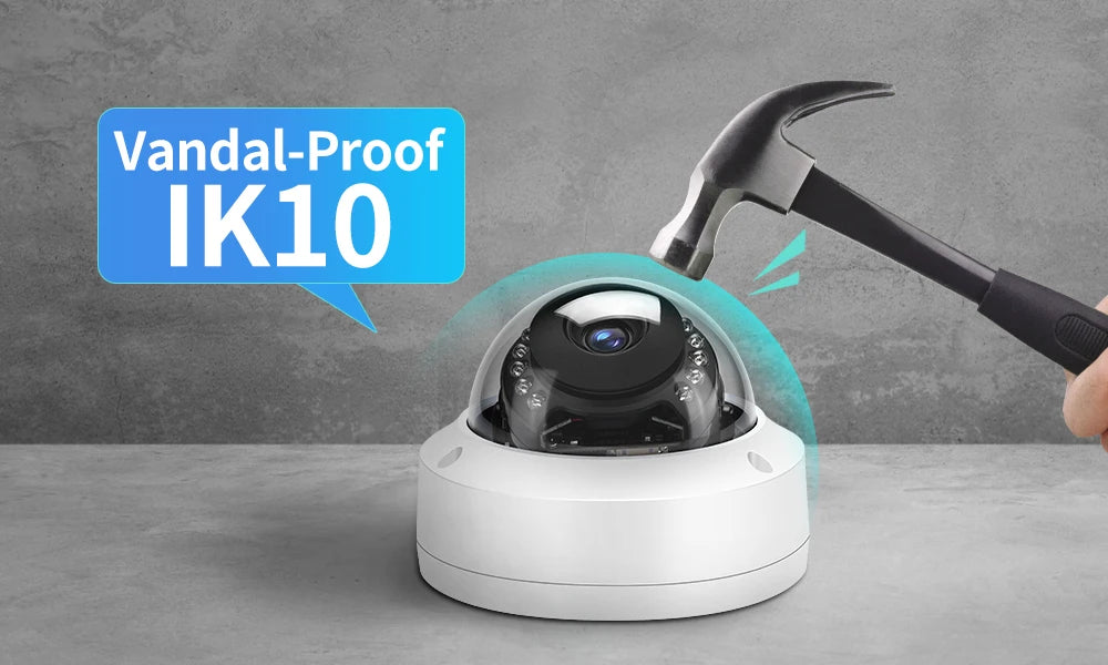 8MP 4K PoE IP Dome Camera – IK10 Explosion-Proof CCTV