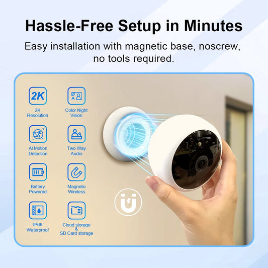 5MP 2K Wireless Security Camera – WiFi AI Night Vision