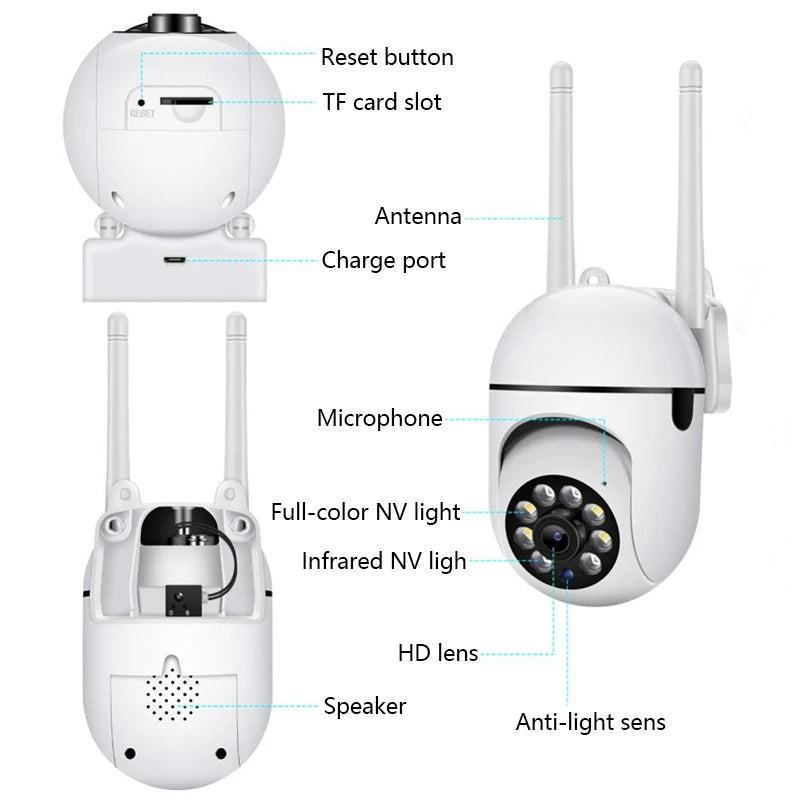 8MP WiFi PTZ Security Camera – 4X Zoom & Two-Way Audio