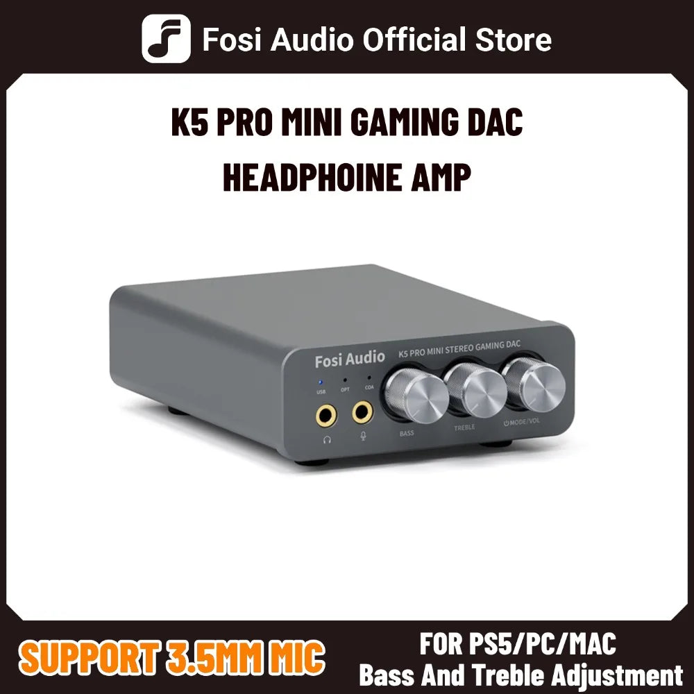 K5 Pro Gaming USB DAC – Mini Audio Decoder with Mic Amplifier
