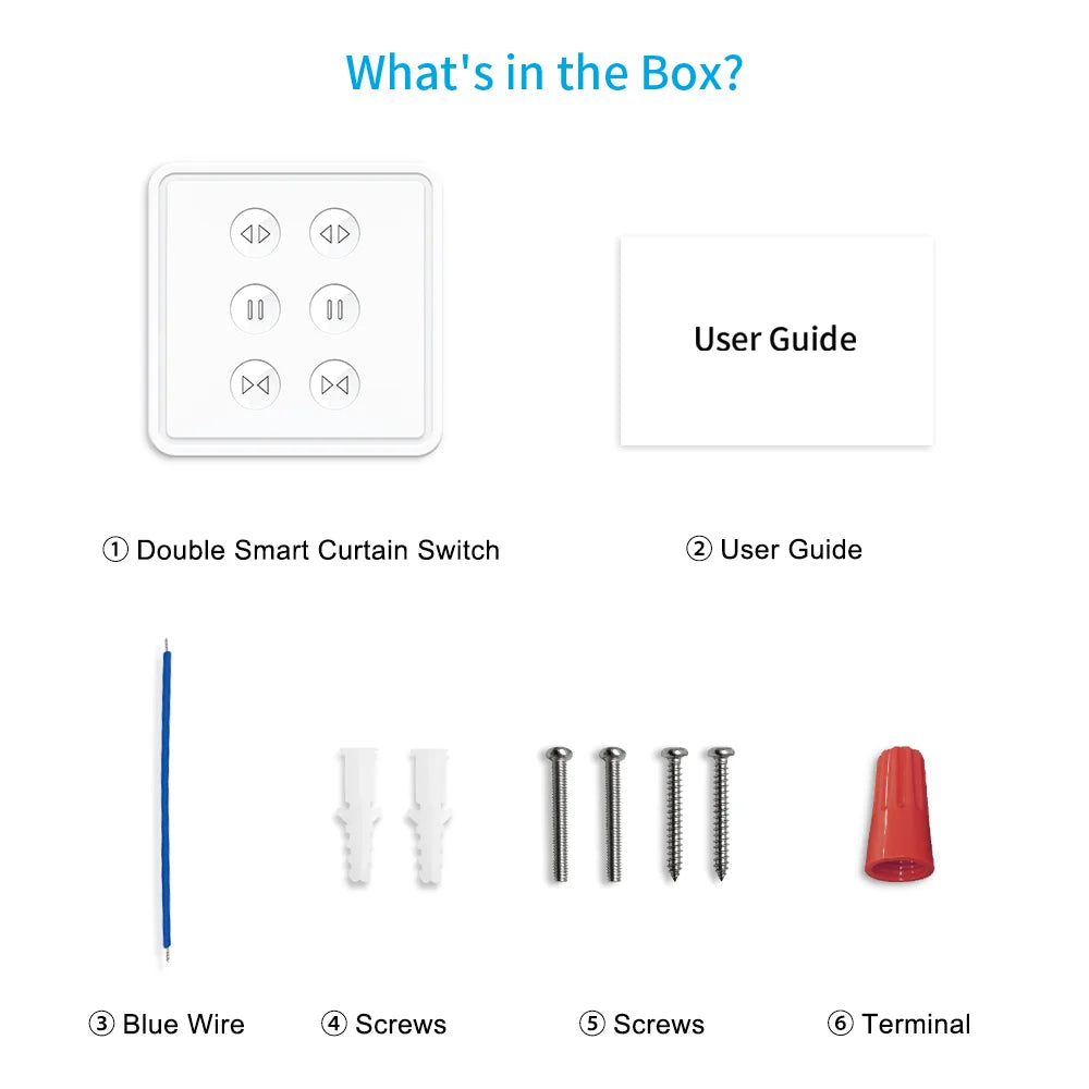 Tuya WiFi Double Curtain Blind Switch – Smart Roller Shutter Controller