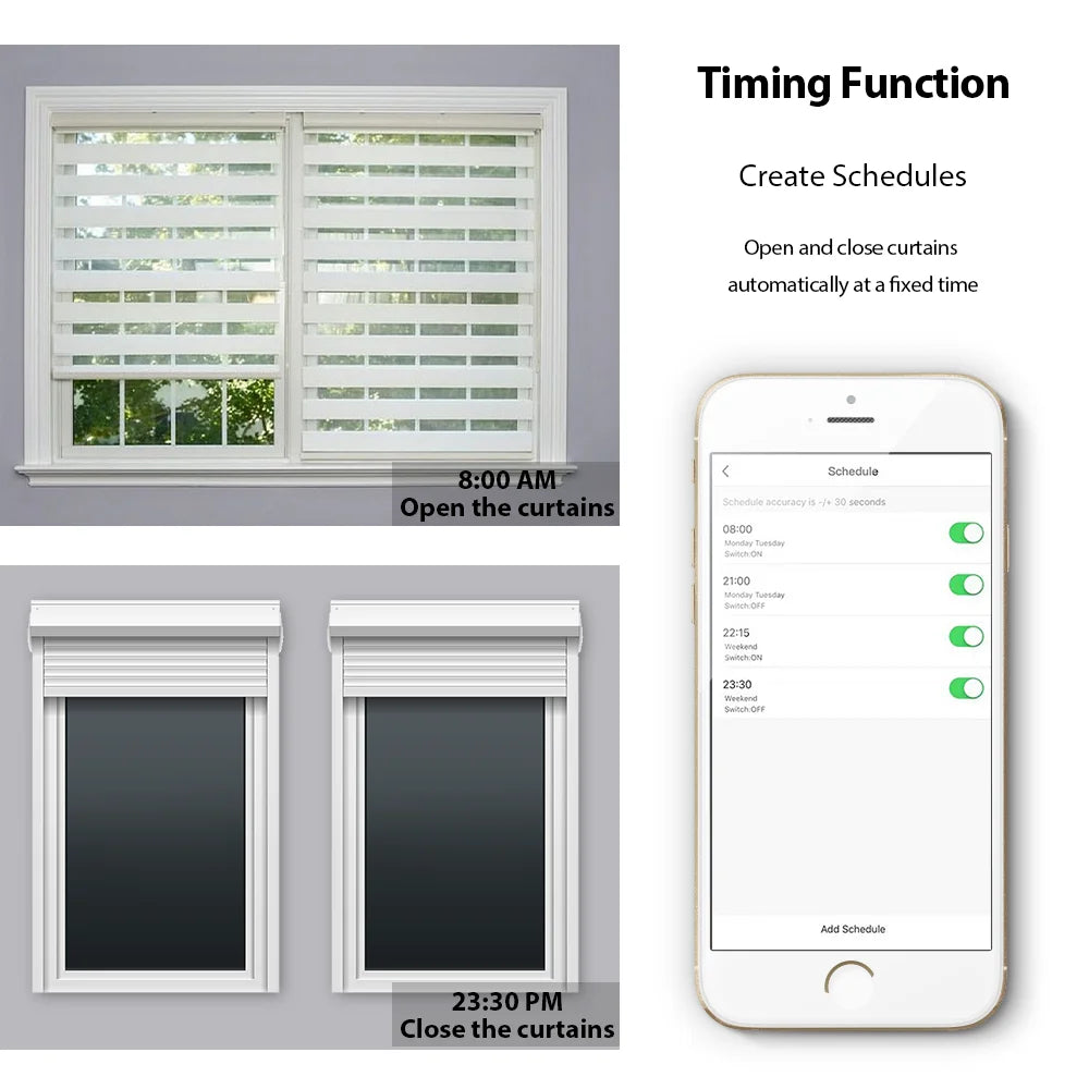 Tuya WiFi Double Curtain Blind Switch – Smart Roller Shutter Controller
