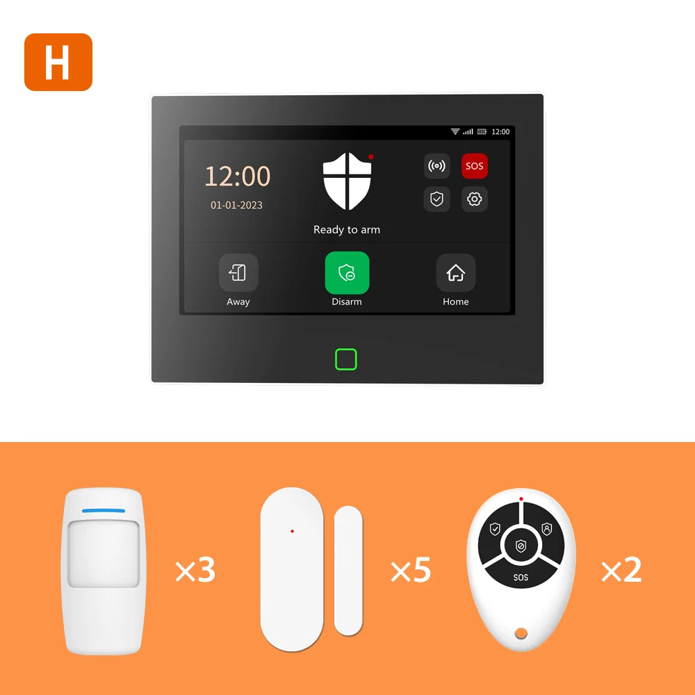 7" Wireless Home Alarm System – WiFi 4G Tuya Smart Kit