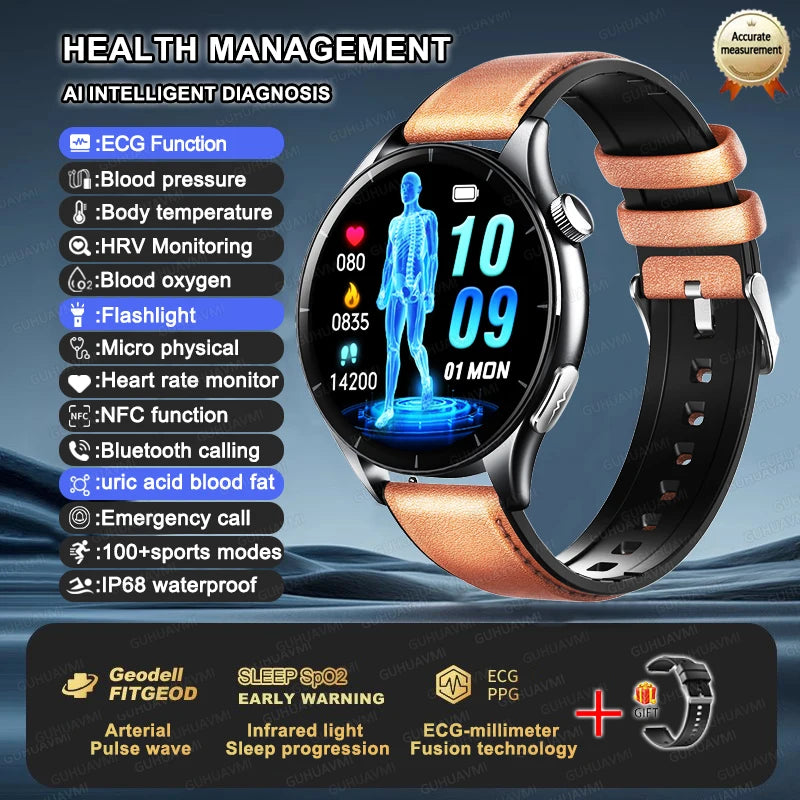 2025 ECG+PPG Health Smart Watch – NFC Fitness Tracker for Men & Women