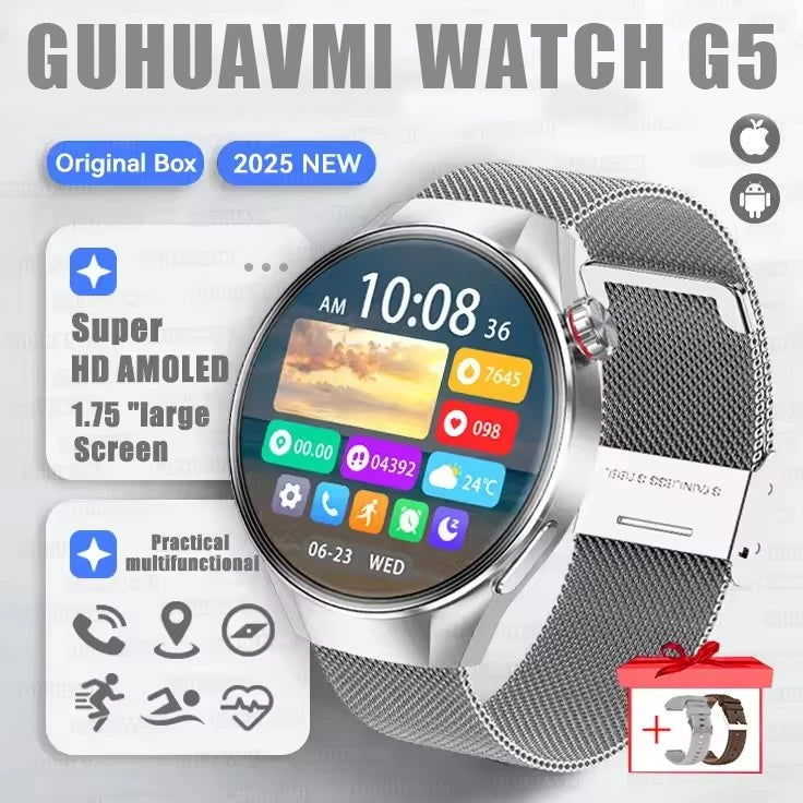 2025 G5 Plus Smart Watch – 1.75" AMOLED GPS Fitness Watch