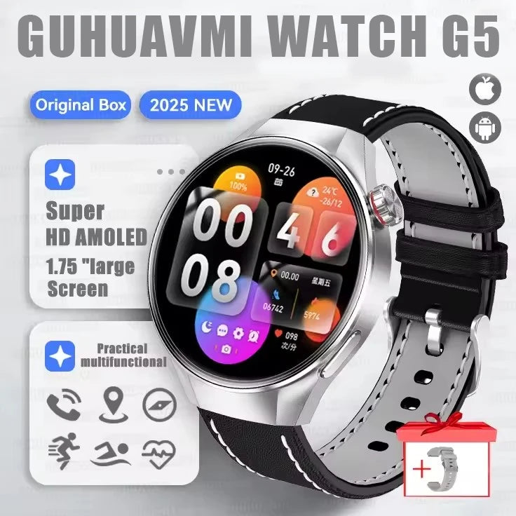2025 G5 Plus Smart Watch – 1.75" AMOLED GPS Fitness Watch