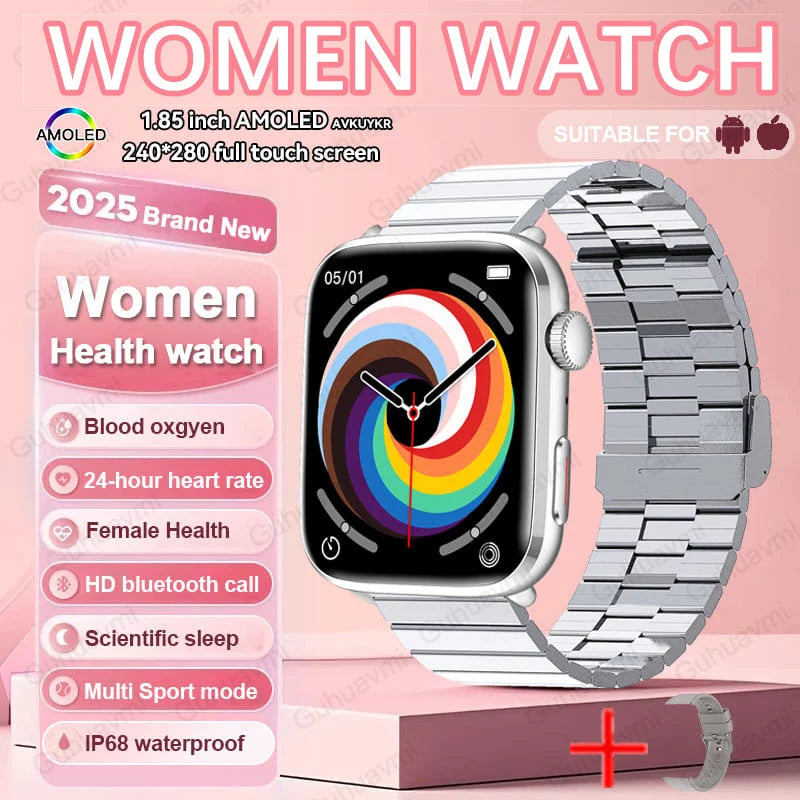 2025 Women’s AI Health Smart Watch – HRV, PPG & NFC Tracker