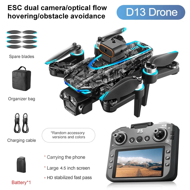 D13 4K Triple-Camera Drone – 5G WiFi Brushless Quadcopter