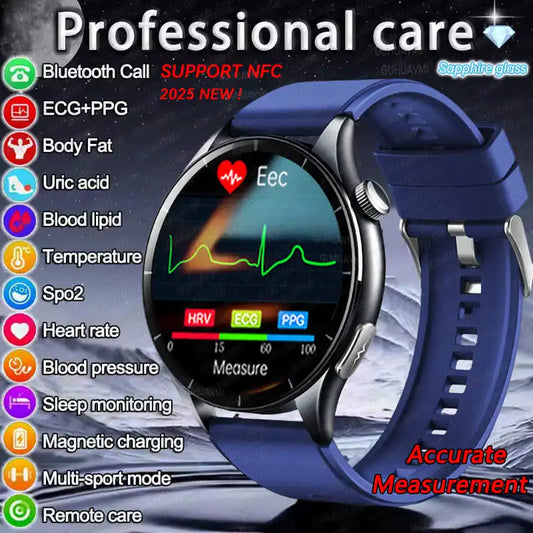 2025 ECG+PPG Health Smart Watch – NFC Fitness Tracker for Men & Women
