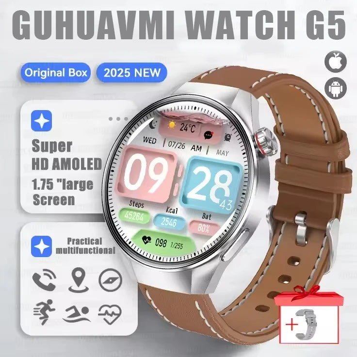 2025 G5 Plus Smart Watch – 1.75" AMOLED GPS Fitness Watch