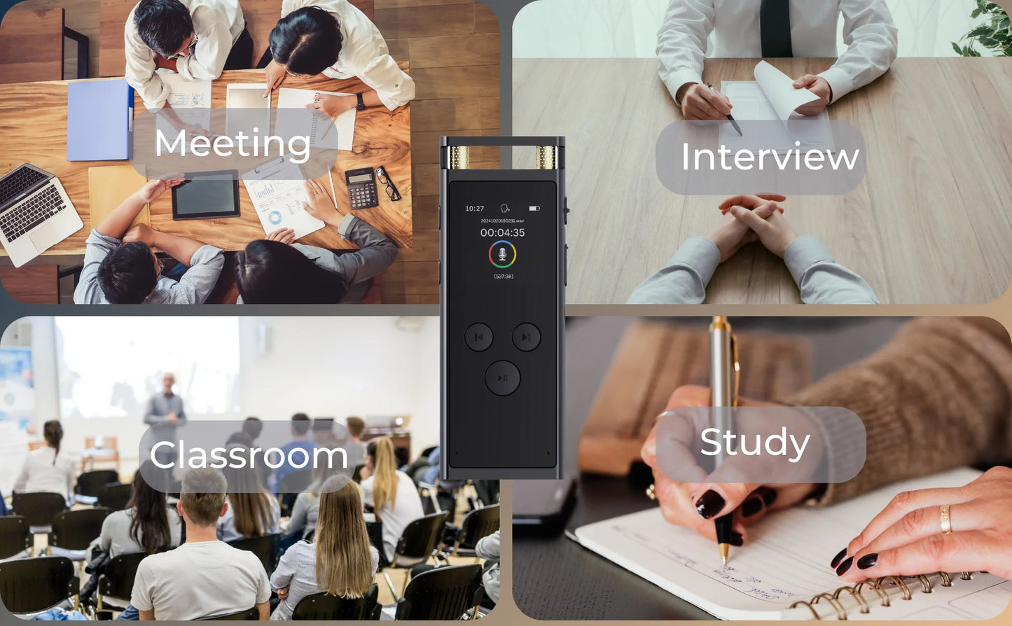 AI Voice Recorder 64GB – Smart Transcription, Translation & Mind Mapping Dictaphone