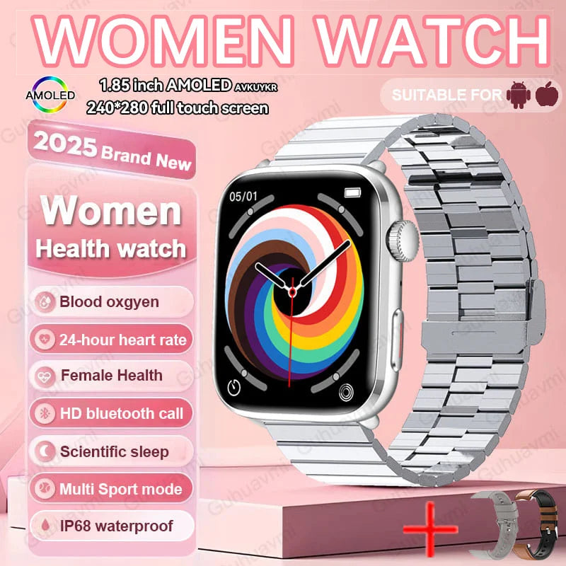 2025 Women’s AI Health Smart Watch – HRV, PPG & NFC Tracker
