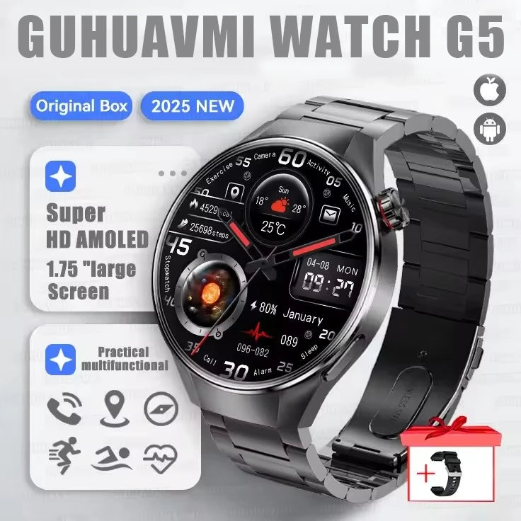 2025 G5 Plus Smart Watch – 1.75" AMOLED GPS Fitness Watch