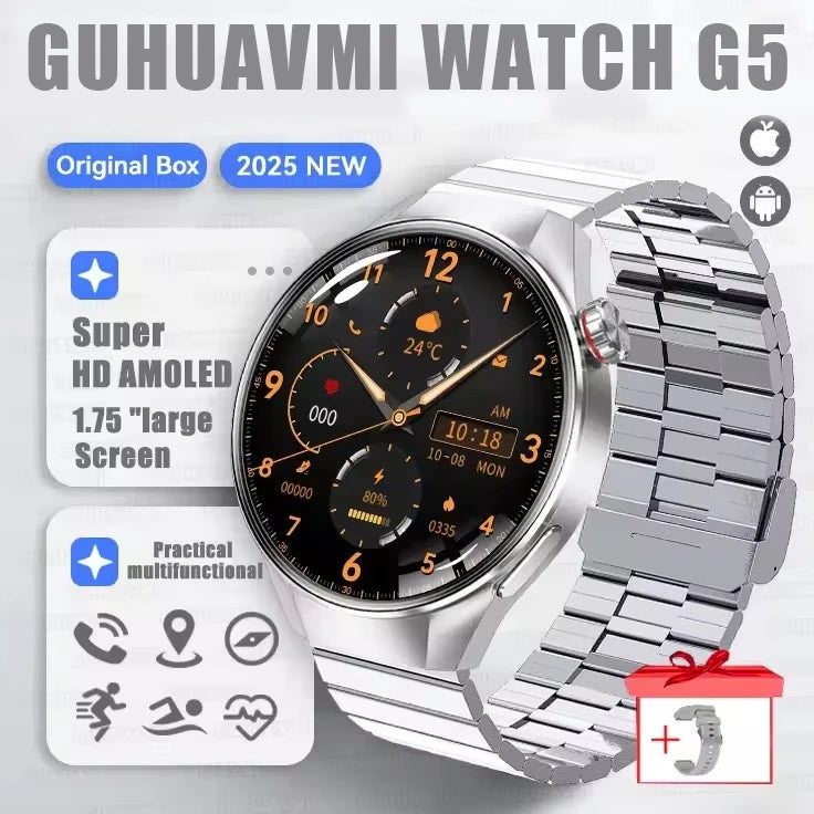 2025 G5 Plus Smart Watch – 1.75" AMOLED GPS Fitness Watch