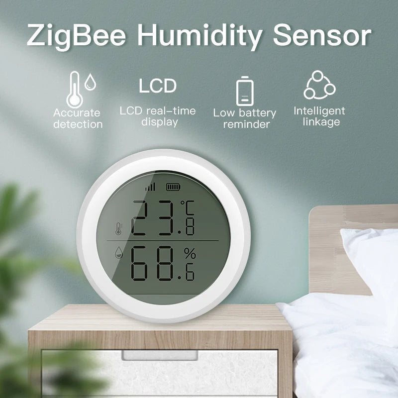 Tuya ZigBee Temperature & Humidity Sensor – Smart Indoor Thermometer