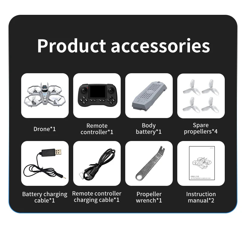 JHD JJRC H118 Pro Drone with LED Lights & Multi-Speed Control