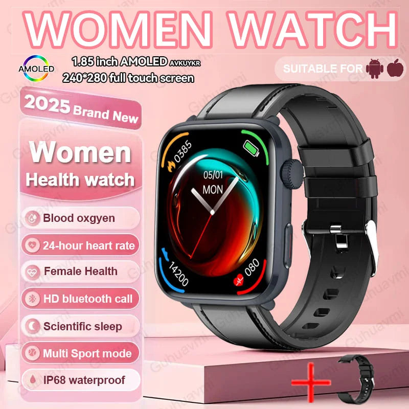 2025 Women’s AI Health Smart Watch – HRV, PPG & NFC Tracker