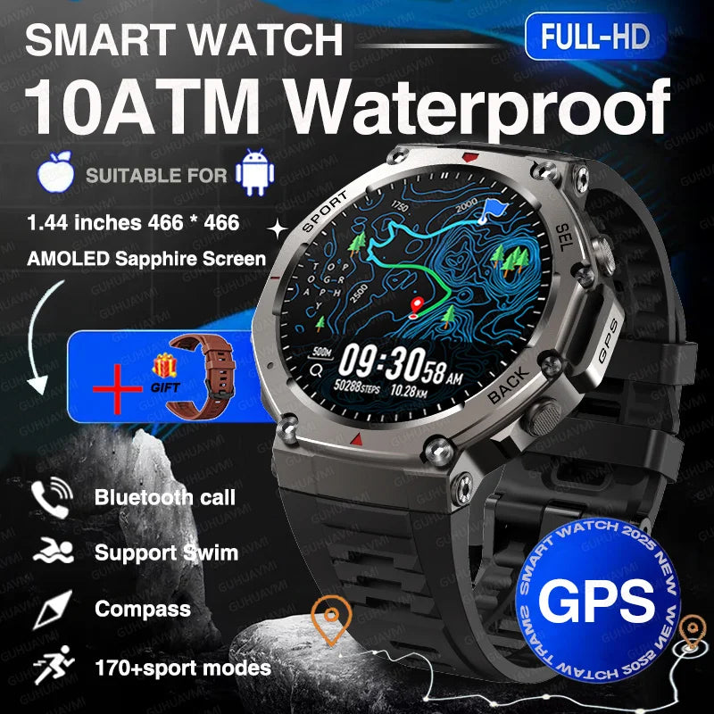 2025 Military Smart Watch – GPS, Compass & Bluetooth Call