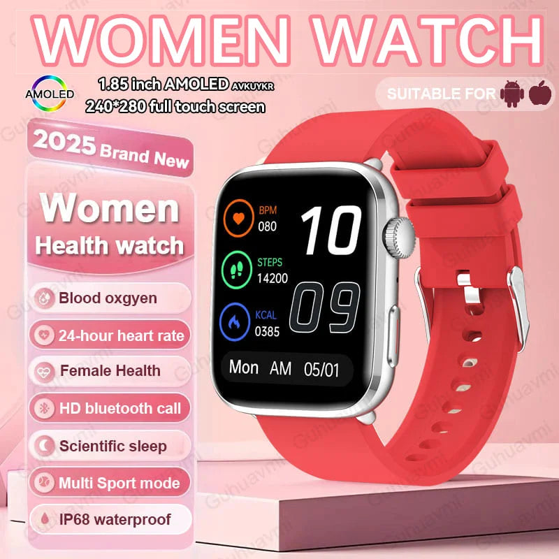 2025 Women’s AI Health Smart Watch – HRV, PPG & NFC Tracker