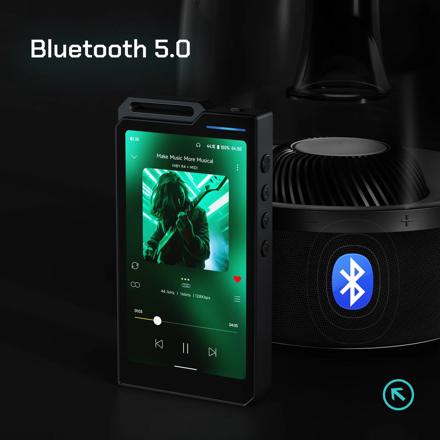 HiBy R4 MiDi HiFi Music Player – Quad DAC Android 12 Portable Audio System