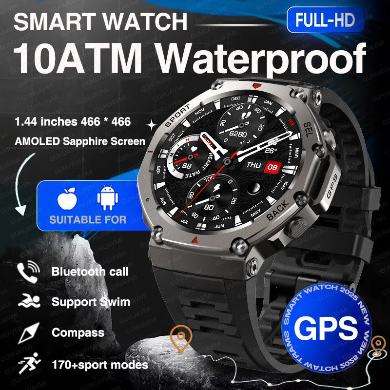 2025 Military Smart Watch – GPS, Compass & Bluetooth Call