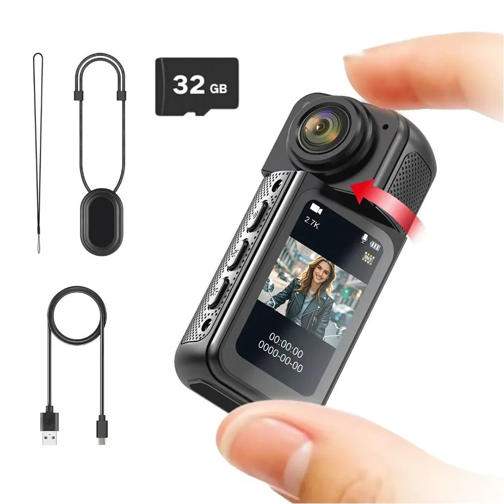 AMORUS Mini 2.7K Thumb Cam – WiFi Pocket Sport Camera