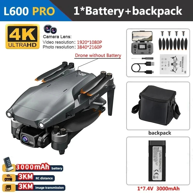 L600 Pro Max 4K GPS Drone – 5G WiFi Dual-Cam Quadcopter