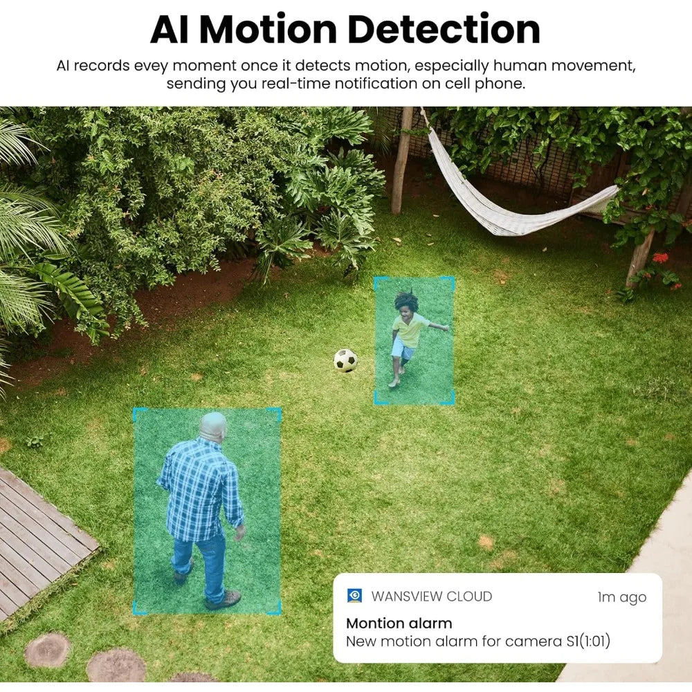 2K Wireless Outdoor Security Camera – AI Motion & Solar Powered