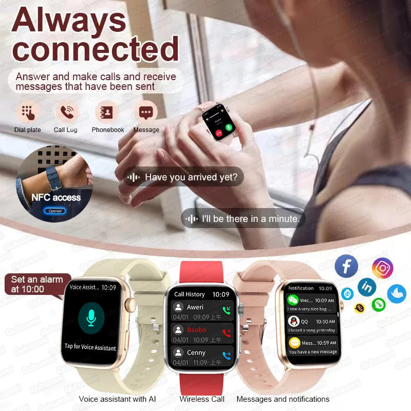 2025 Women’s AI Health Smart Watch – HRV, PPG & NFC Tracker