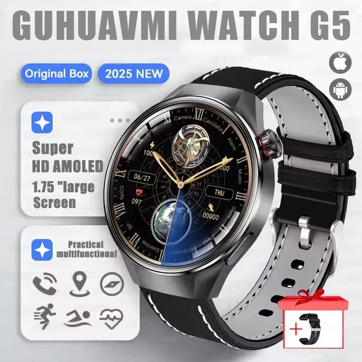 2025 G5 Plus Smart Watch – 1.75" AMOLED GPS Fitness Watch