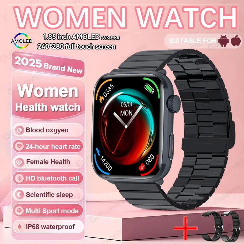 2025 Women’s AI Health Smart Watch – HRV, PPG & NFC Tracker