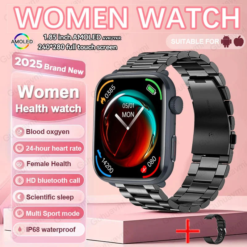 2025 Women’s AI Health Smart Watch – HRV, PPG & NFC Tracker