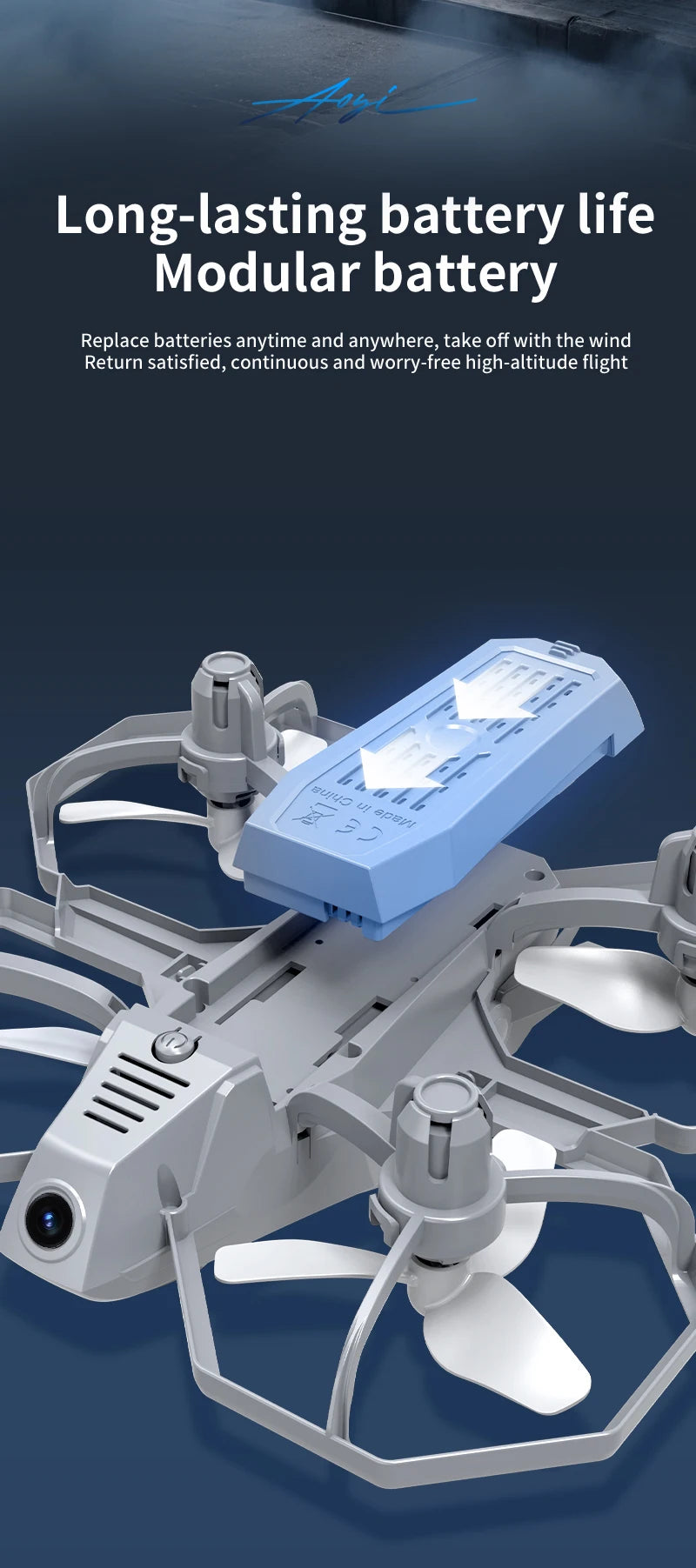 JHD JJRC H118 Pro Drone with LED Lights & Multi-Speed Control