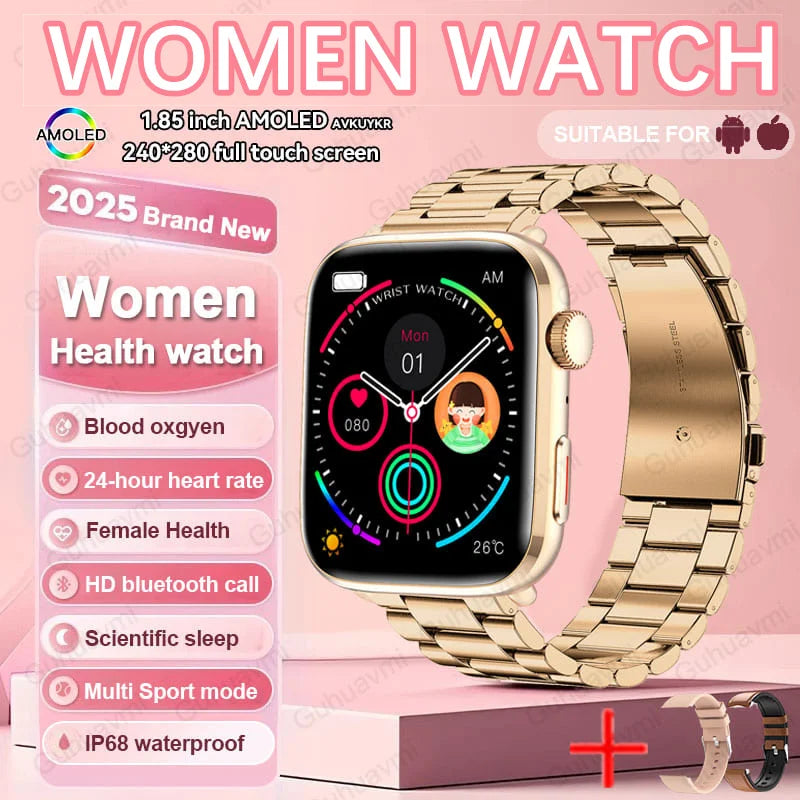 2025 Women’s AI Health Smart Watch – HRV, PPG & NFC Tracker