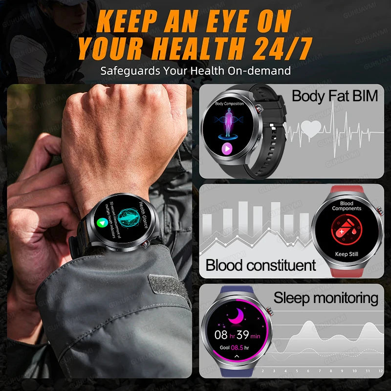 2025 Health Tracker Smart Watch – ECG, PPG & Body Analysis