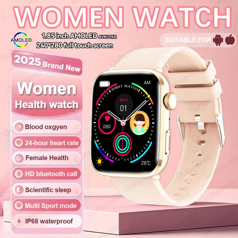 2025 Women’s AI Health Smart Watch – HRV, PPG & NFC Tracker
