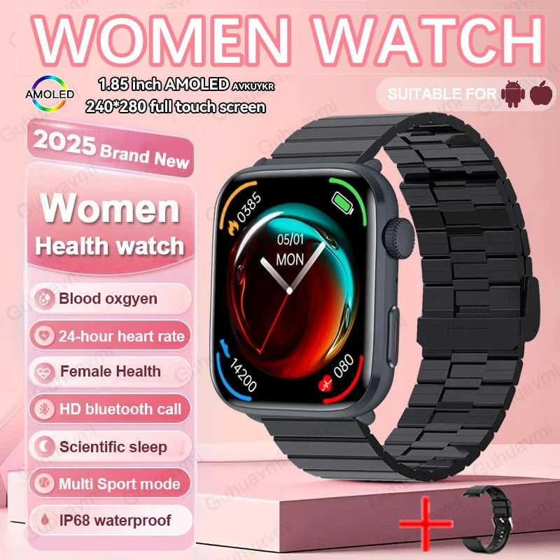 2025 Women’s AI Health Smart Watch – HRV, PPG & NFC Tracker