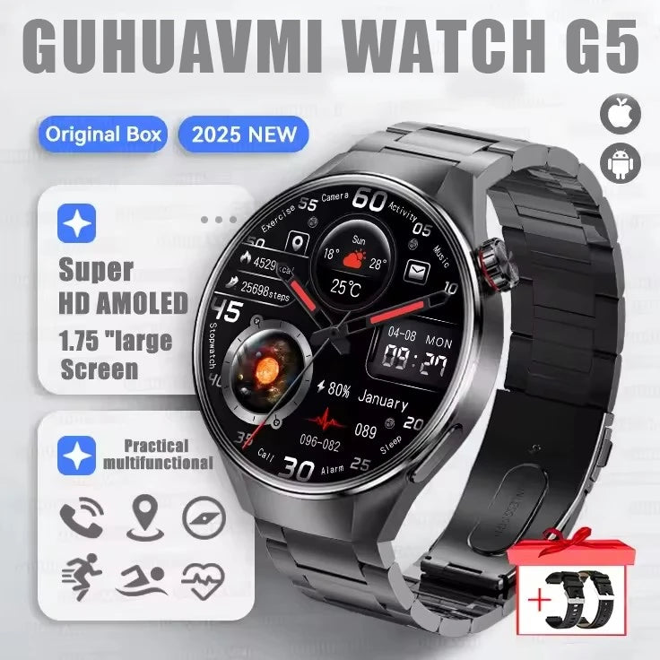 2025 G5 Plus Smart Watch – 1.75" AMOLED GPS Fitness Watch