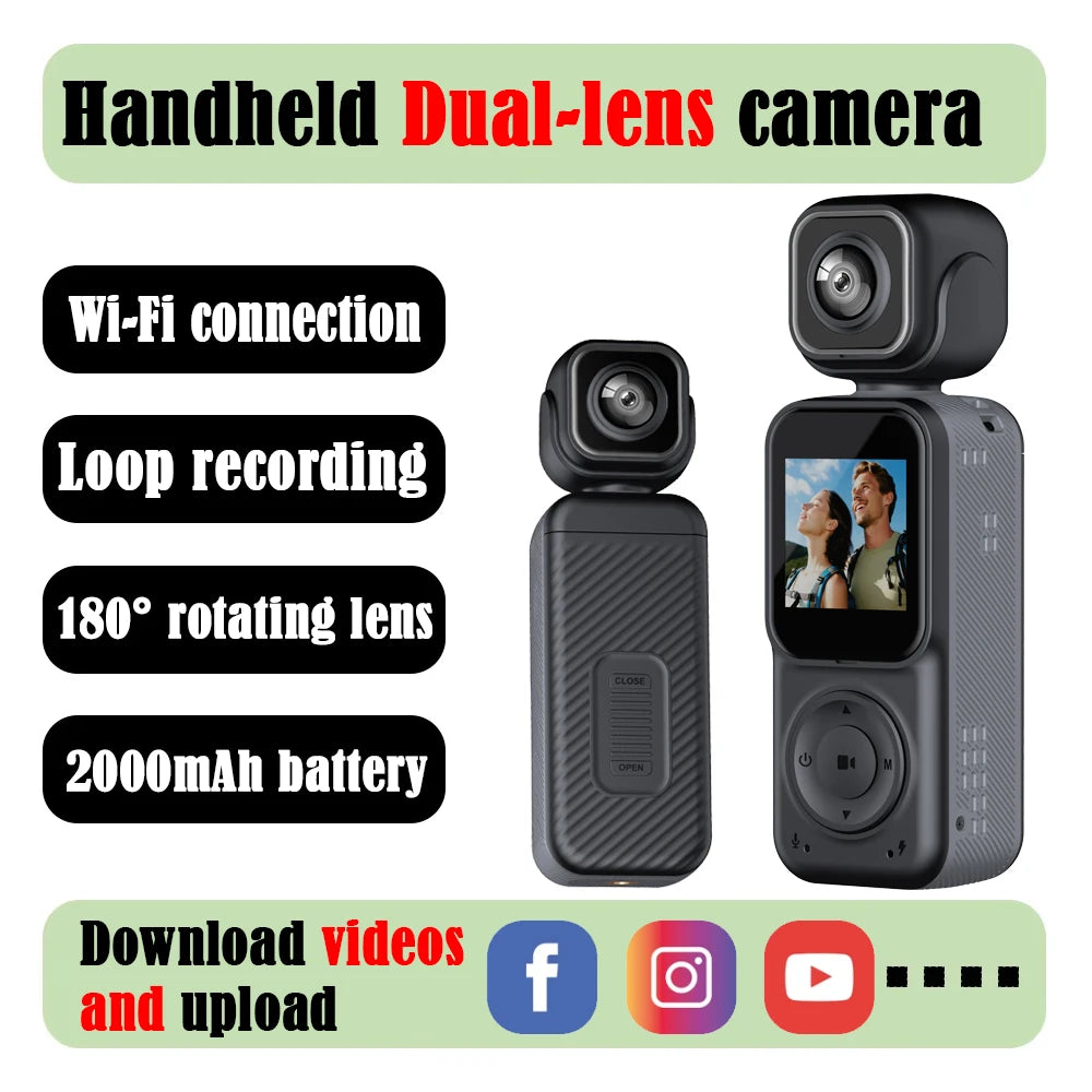 Mini Vlog 4K Pocket Camera – WiFi Portable Bodycam