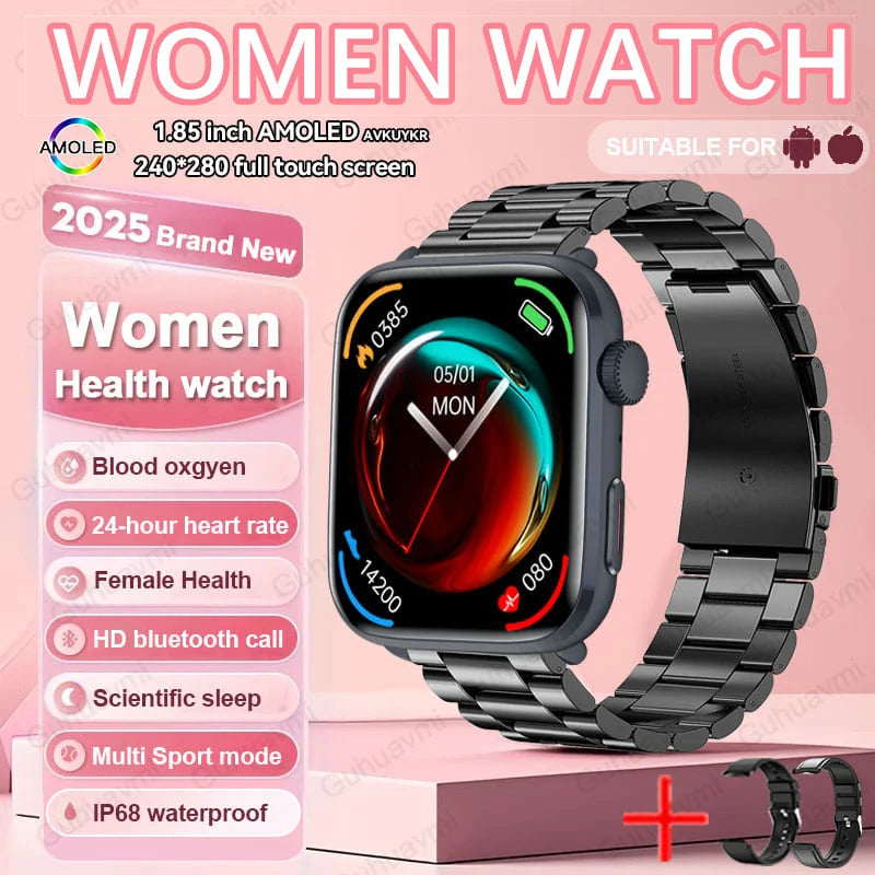 2025 Women’s AI Health Smart Watch – HRV, PPG & NFC Tracker