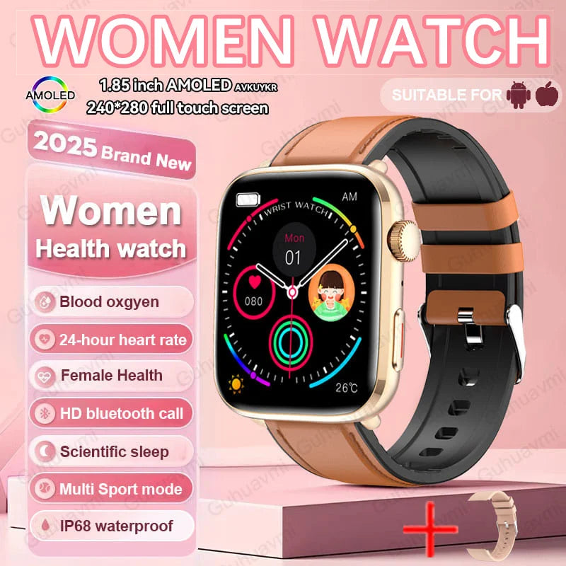 2025 Women’s AI Health Smart Watch – HRV, PPG & NFC Tracker