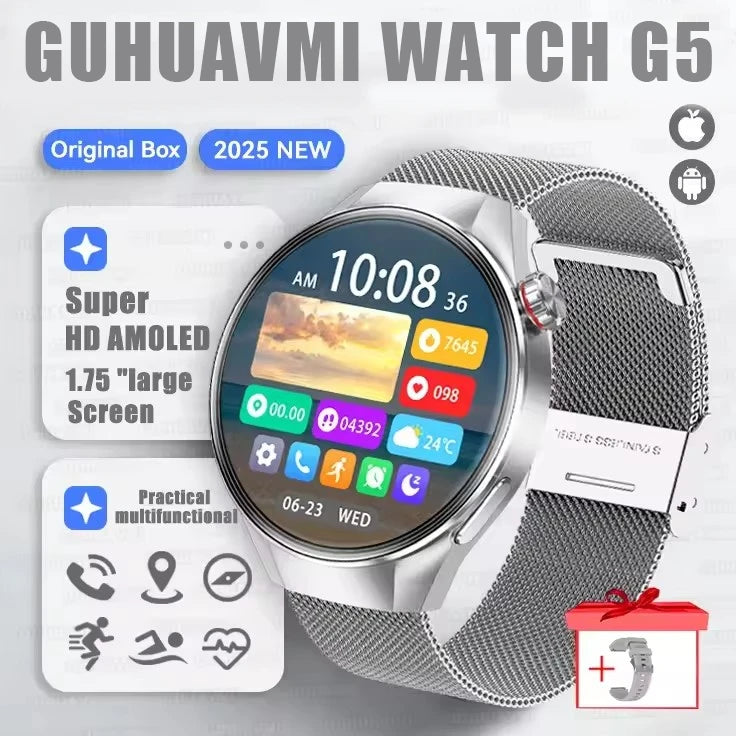 2025 G5 Plus Smart Watch – 1.75" AMOLED GPS Fitness Watch