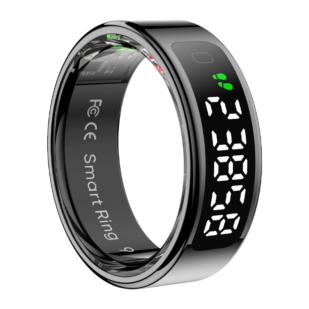 R12 Smart Ring – Touch Display & Wireless Charging Health Tracker