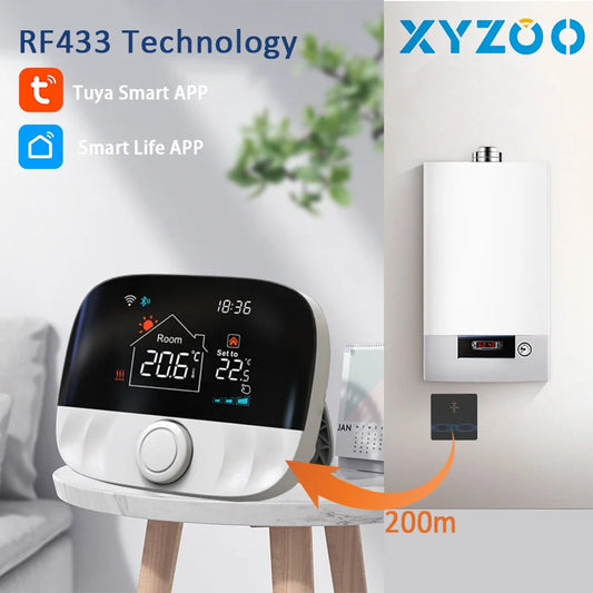 RF WiFi Smart Thermostat – Floor Heating Controller for Gas Boilers