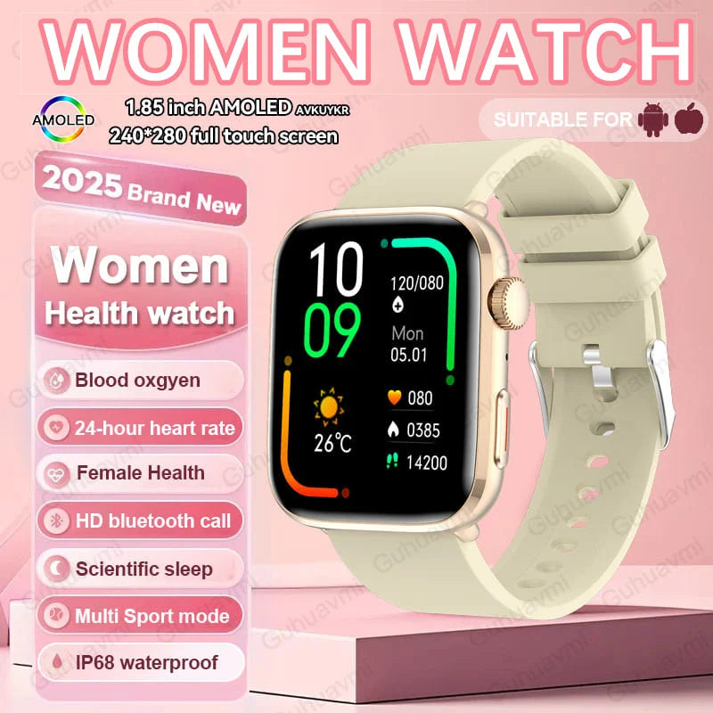2025 Women’s AI Health Smart Watch – HRV, PPG & NFC Tracker