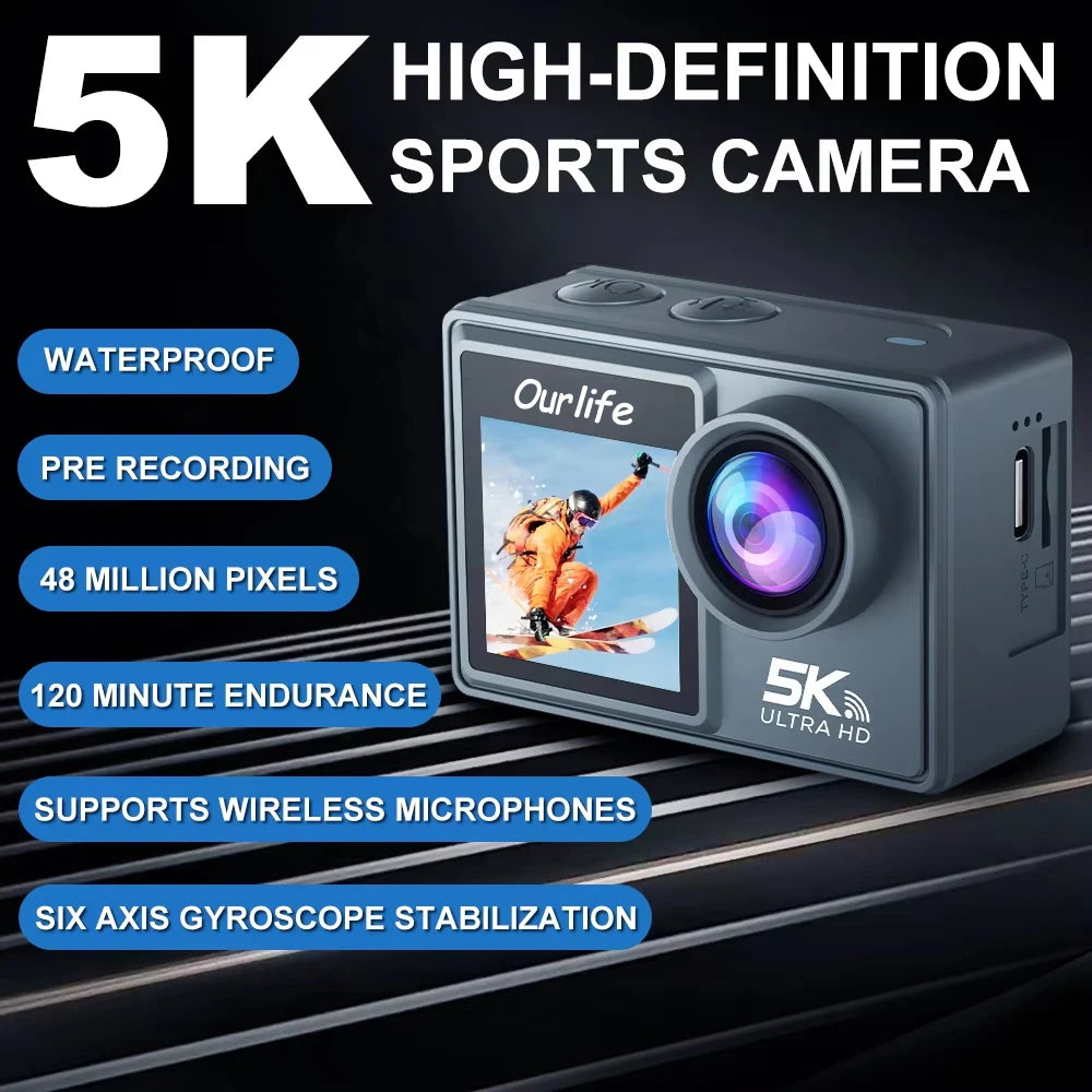 MTR40 5K Action Camera – WiFi Waterproof Sport Cam with Remote