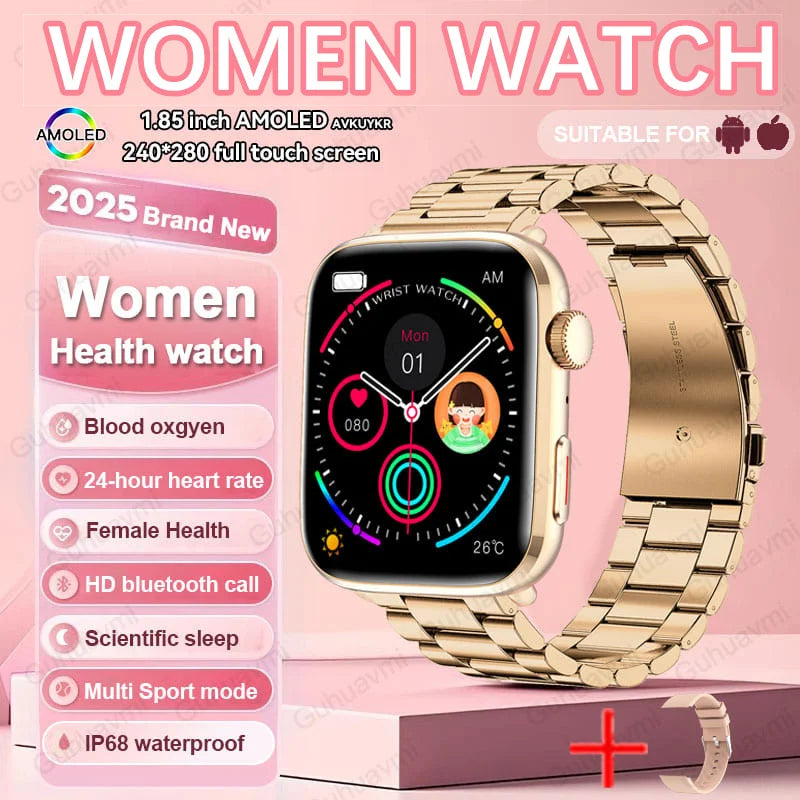 2025 Women’s AI Health Smart Watch – HRV, PPG & NFC Tracker